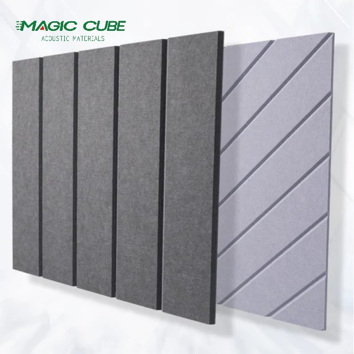 Grooved Polyester Fiber Acoustic Panel for Interior Wall PET Acoustic Board