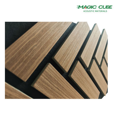 Wood Slat Acoustic Panels with PET-Fiber Soundproofing for Homes Hotels ...